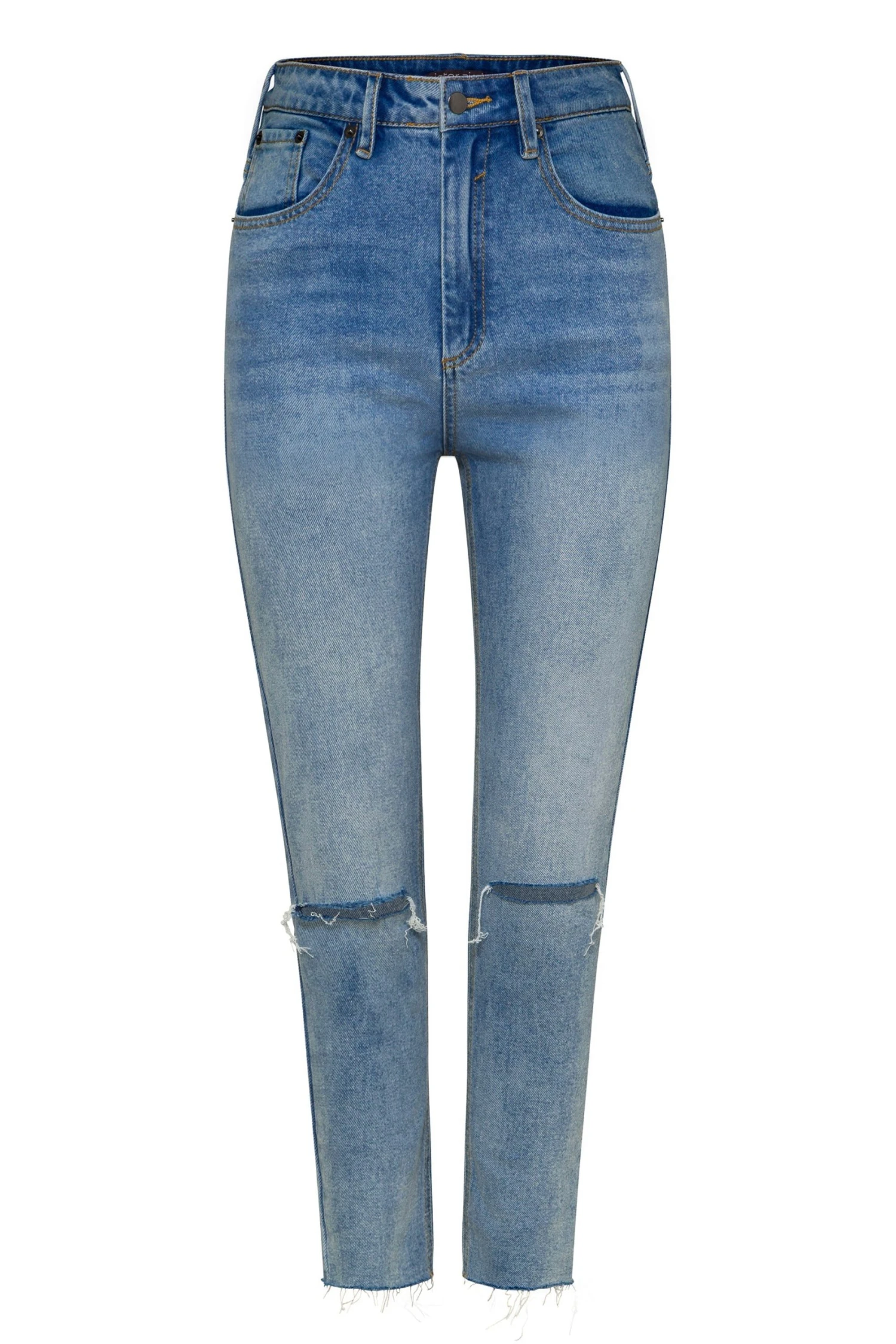 W22A Mum Jeans In Blue Denim