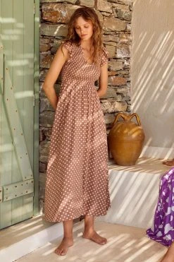S21A Della Dress In Cinnamon Spot 14 S21A Della Dress In Cinnamon Spot