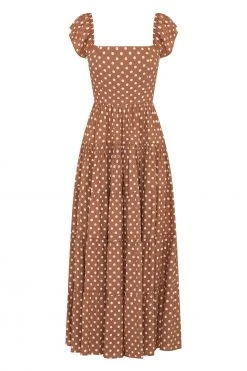 S21A Gabrielle Dress In Cinnamon Spot Sale