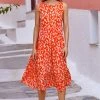 S21A Olivia Midi Tie Dress In Sangria