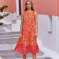 S21A Olivia Midi Tie Dress In Sangria