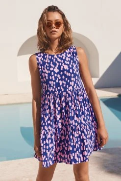 S21A Olivia Tie Dress In Azure Sale