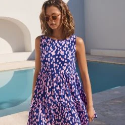 S21A Olivia Tie Dress In Azure Sale