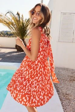 S21A Olivia Tie Dress In Sangria Sale