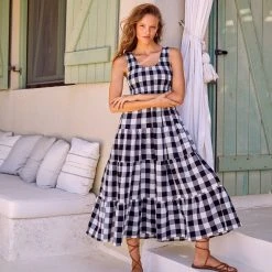 S21A Paris Dress In Granite Gingham Sale