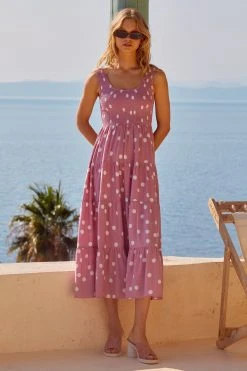 S21A Paris Dress In Rose Spot Sale