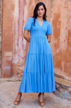 S21B Sale Cecile Summer Maxi Dress In Ocean