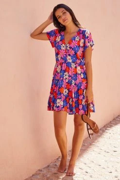 S21B Frankie Mini Dress In Azalea Sale