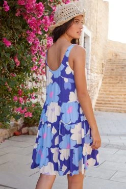 S21B Winifred Mini Dress In Blue Camellia