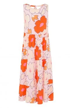 S21F Sale Olivia Midi Tie Dress In Pink Camellia