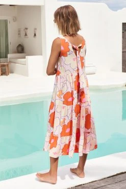 S21F Sale Olivia Midi Tie Dress In Pink Camellia