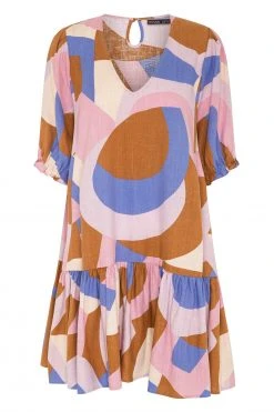 W22A Rosa Frill Sleeve Dress In Jacaranda