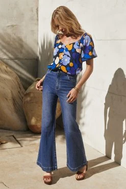 W22A Drew Flares In Dark Denim