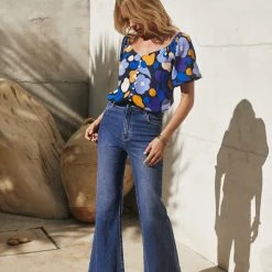 W22A Drew Flares In Dark Denim