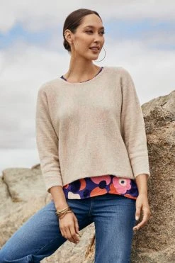 W22C Milla Jumper In Oatmeal Tops