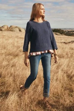 W22C Milla Jumper In Teal Tops