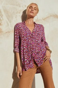 W22A Tops Phoebe Shirt In River Birch 16 W22A Tops Phoebe Shirt In River Birch