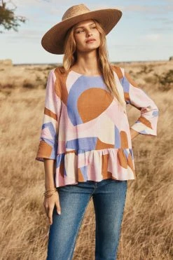 Mister Zimi Sales Store 32 W22A Tops Winter Celeste Top In Jacaranda