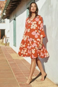 W22D New Arabella Dress In Fire Bloom