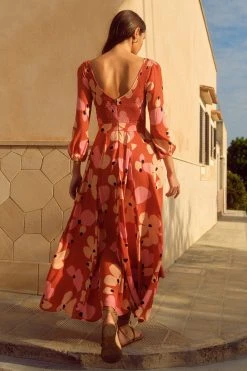 W22D Carly Dress In Fire Bloom New