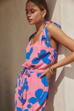 W22D Lila Jumpsuit In Sapphire Rose New