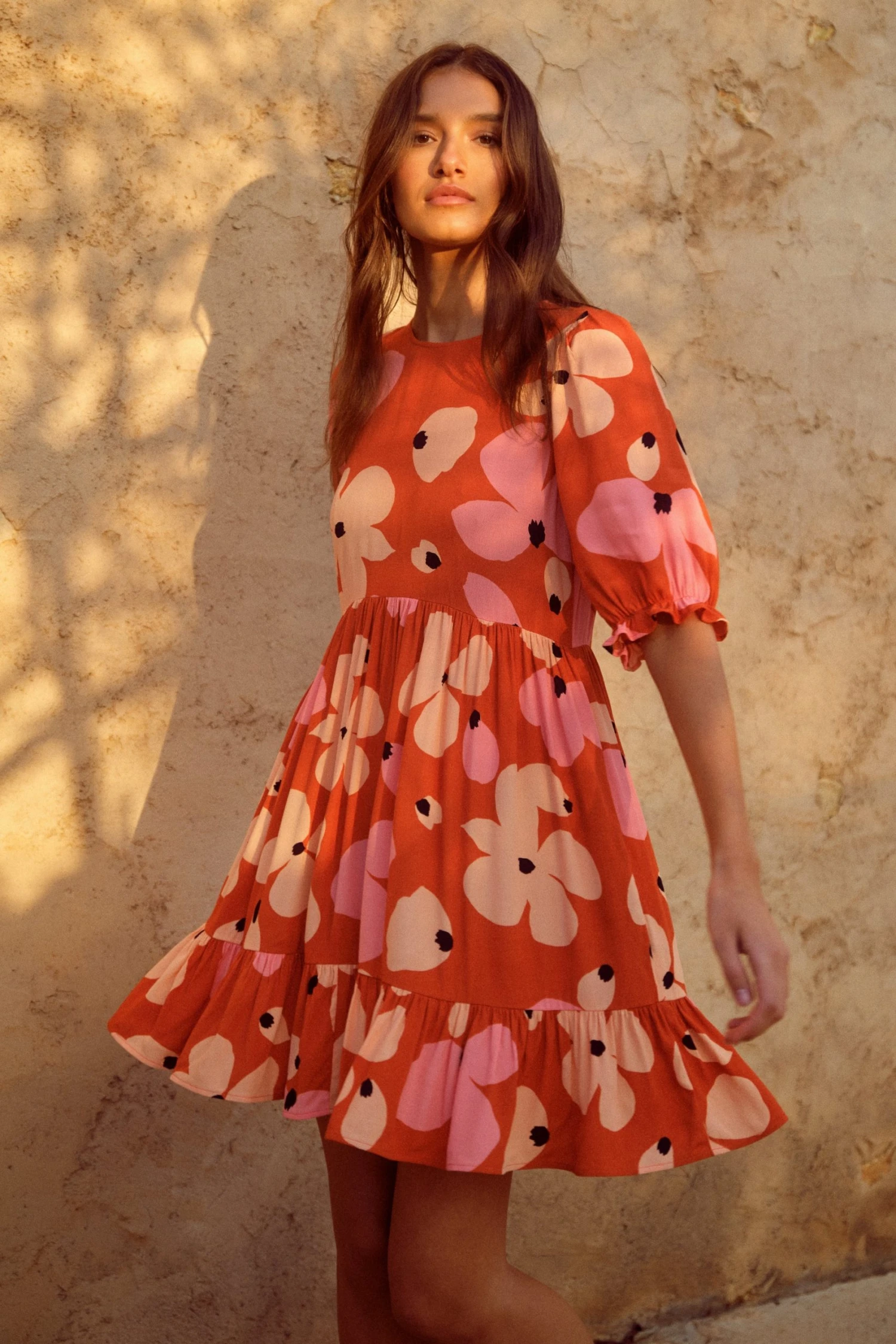 W22D Lottie Mini Dress In Fire Bloom 4 W22D Lottie Mini Dress In Fire Bloom