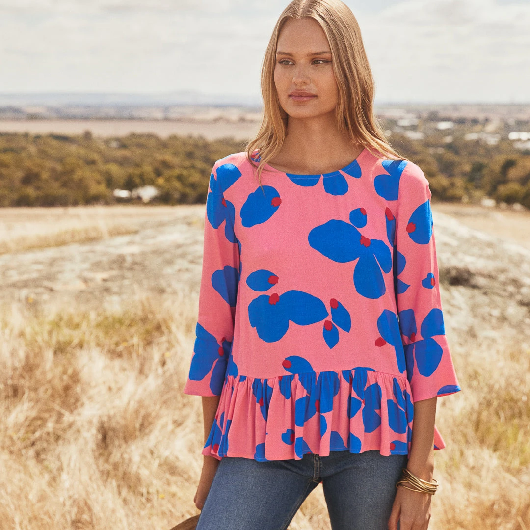 W22D Winter Celeste Top In Sapphire Rose New 10 W22D Winter Celeste Top In Sapphire Rose New