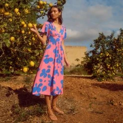 W22D Zuri Dress In Sapphire Rose New